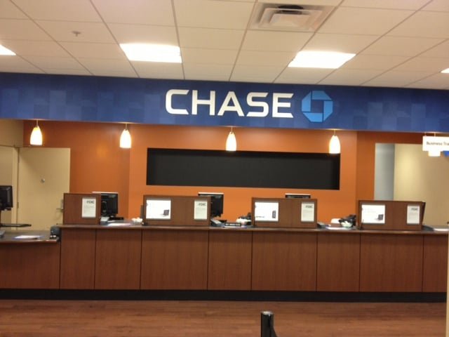 Chase bank branch interior painted in Austin