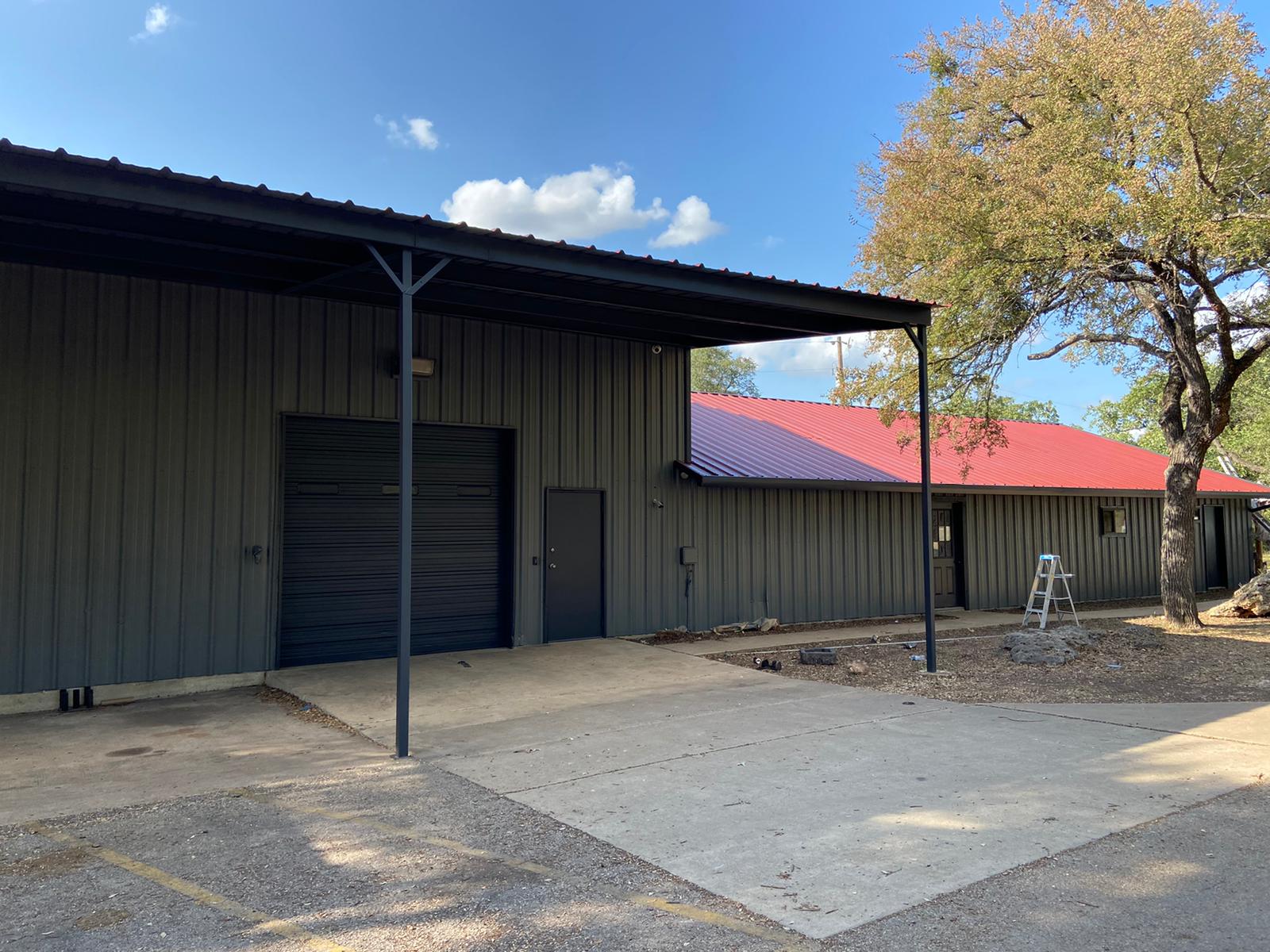 Repainted metal commercial building in Austin