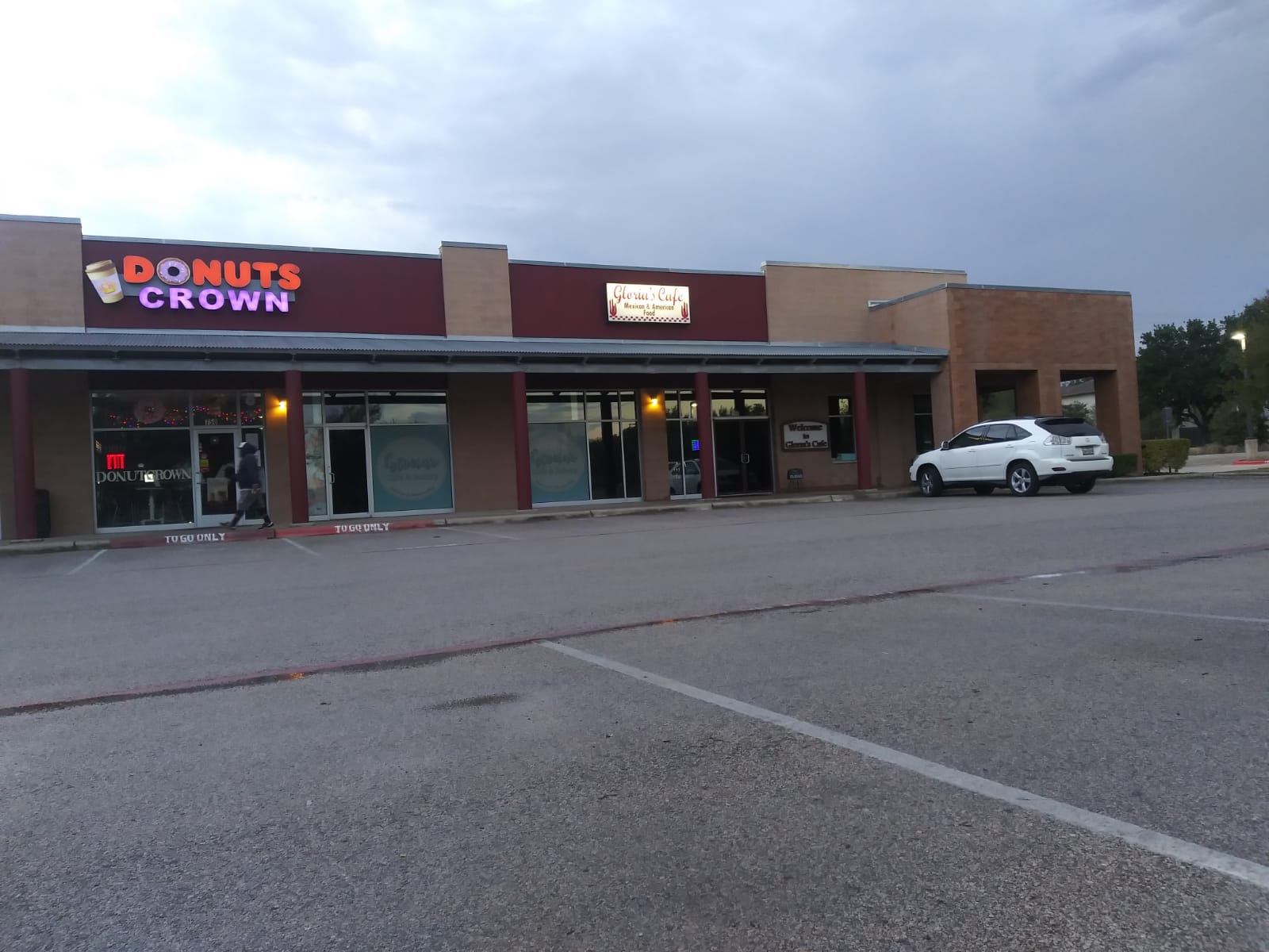 Repainted retail strip center in Austin