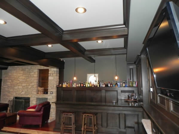 Millwork after custom interior staining in Austin
