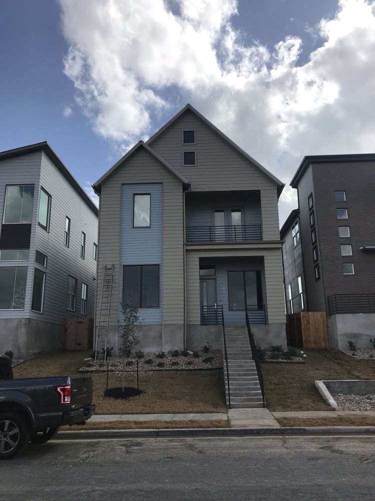 Sendero exterior in Austin after painting