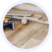 Wood-look flooring installation in Austin