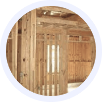 Timber framing on an Austin construction project