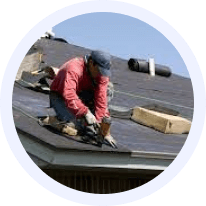 Roofer installing shingles in Austin